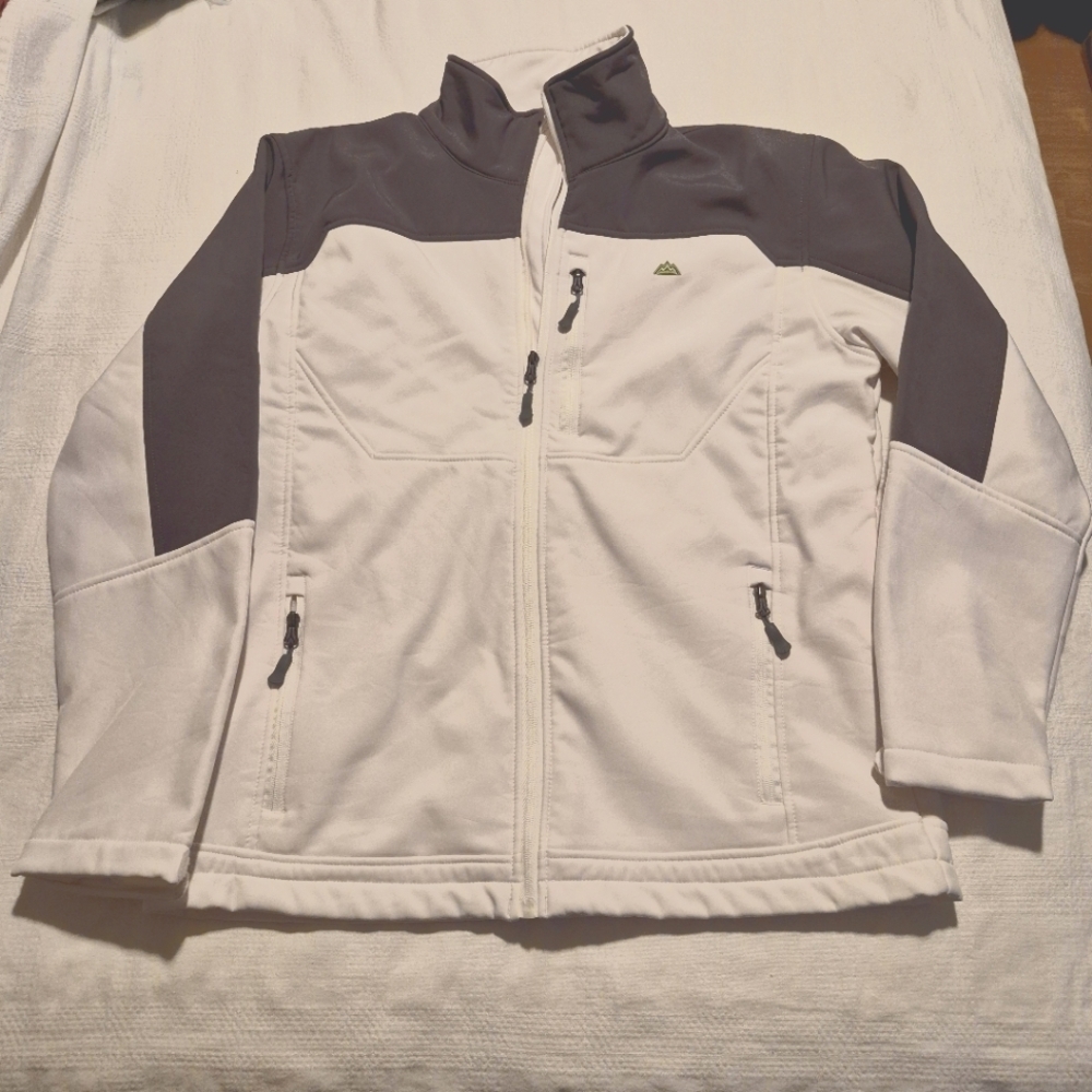 Snozu Performance men's size Large white / gray fleece lined lightweight jacket